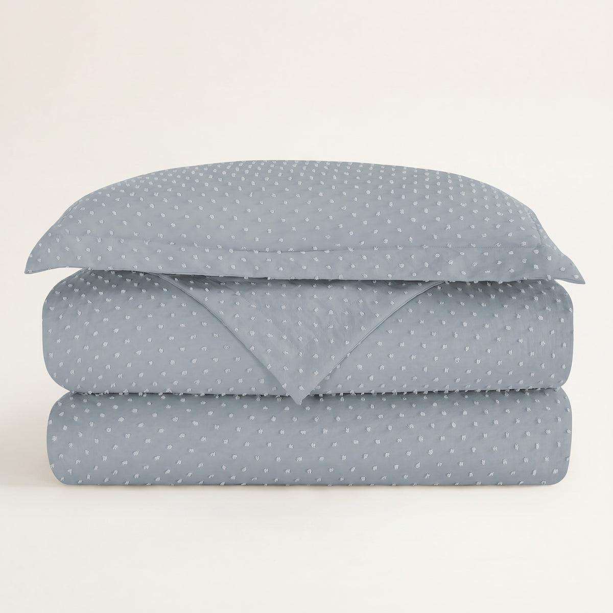 Krinkle Dots Clipped Jacquard Duvet Cover Set