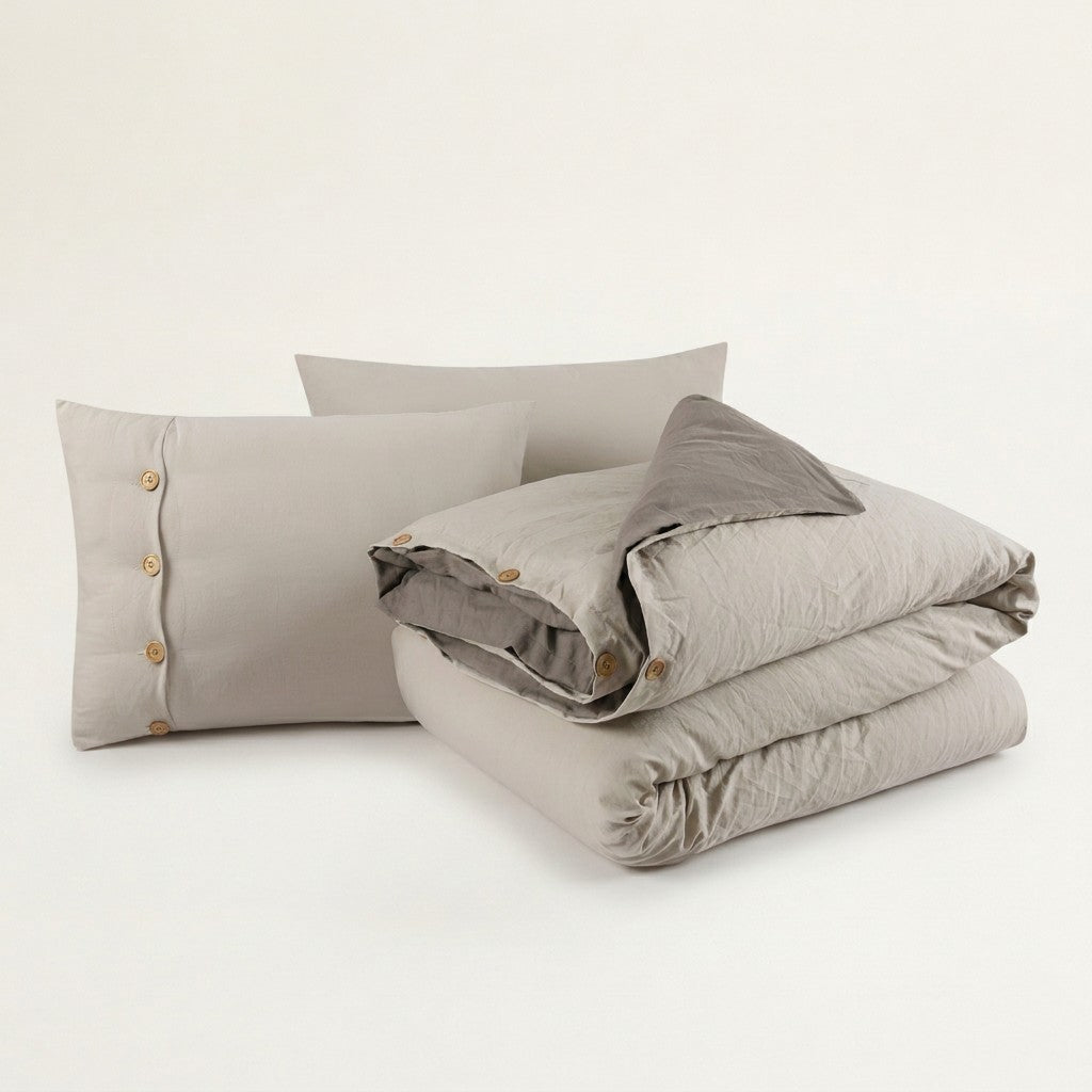 Ensemble de housse de couette réversible en microfibre prélavée Krinkle