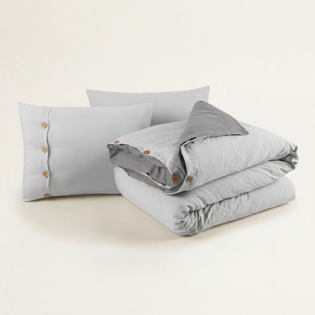 Krinkle Reversible Prewashed Microfiber Duvet Cover Set