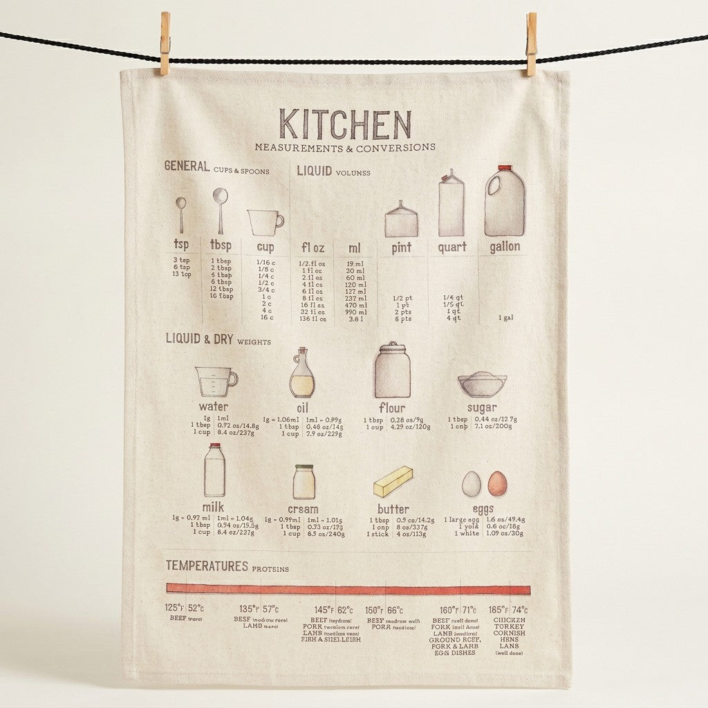 Measurement Conversions Kitchen Towel