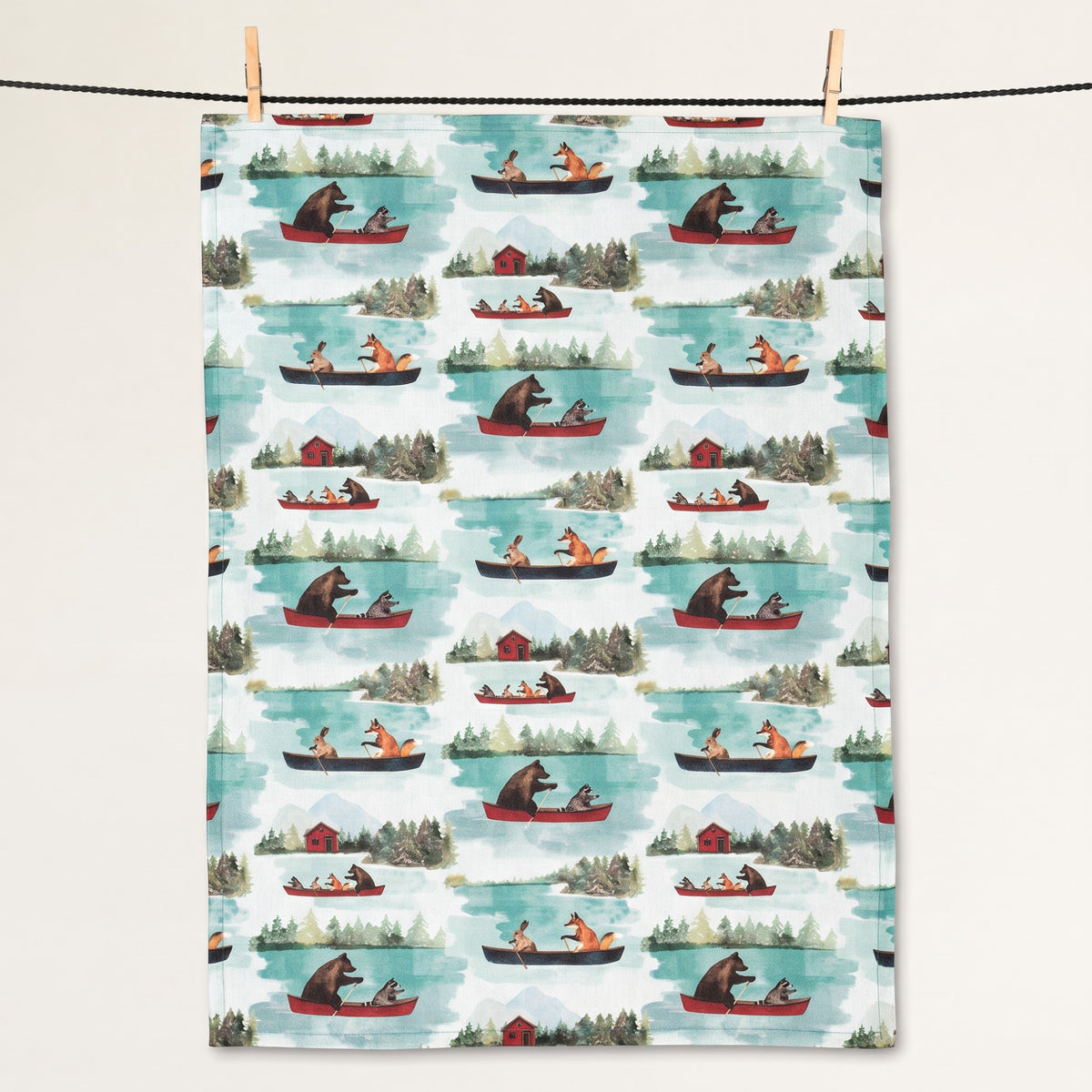 Animals in Canoe Kitchen Towel