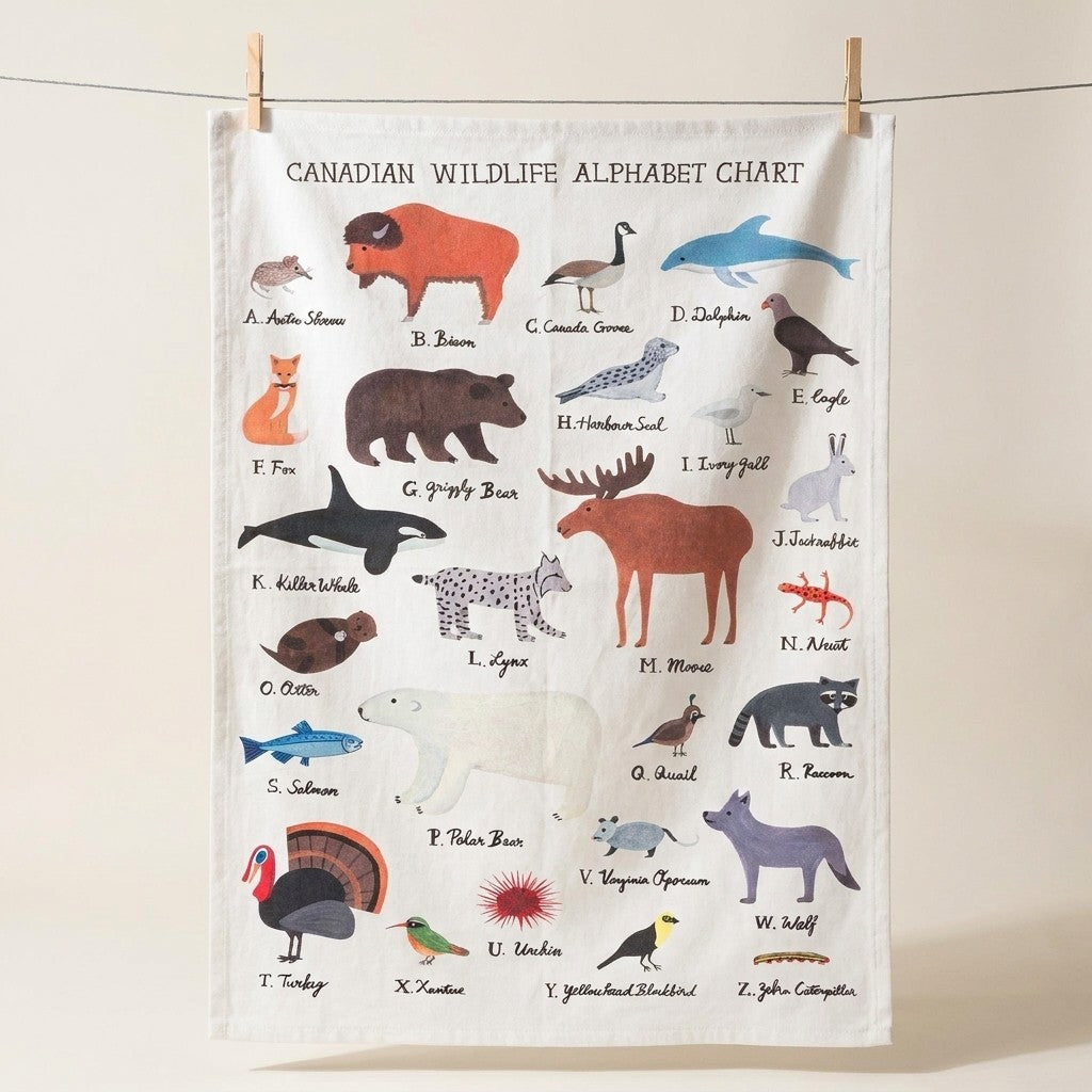 Wildlife Alphabet Kitchen Towel