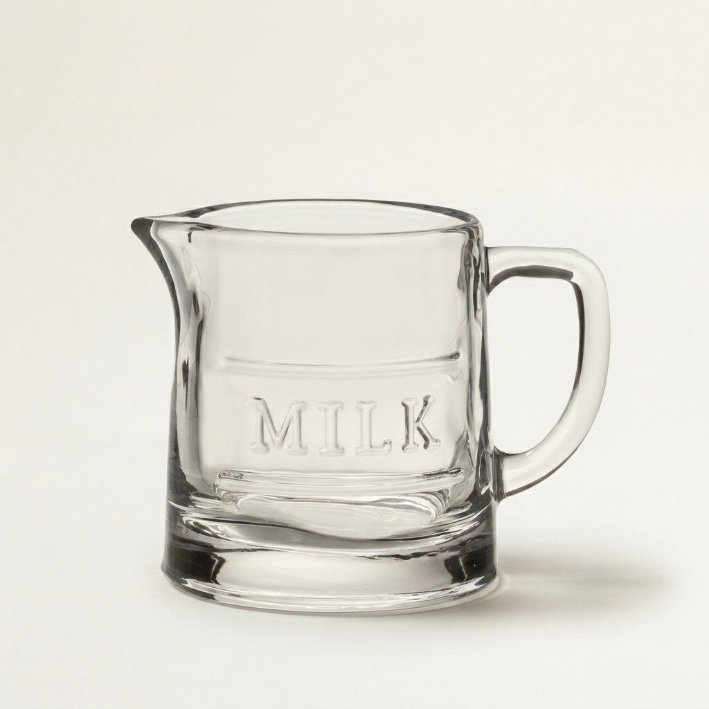 Classic Text Milk Jug 3 5 H 10Oz - Clear