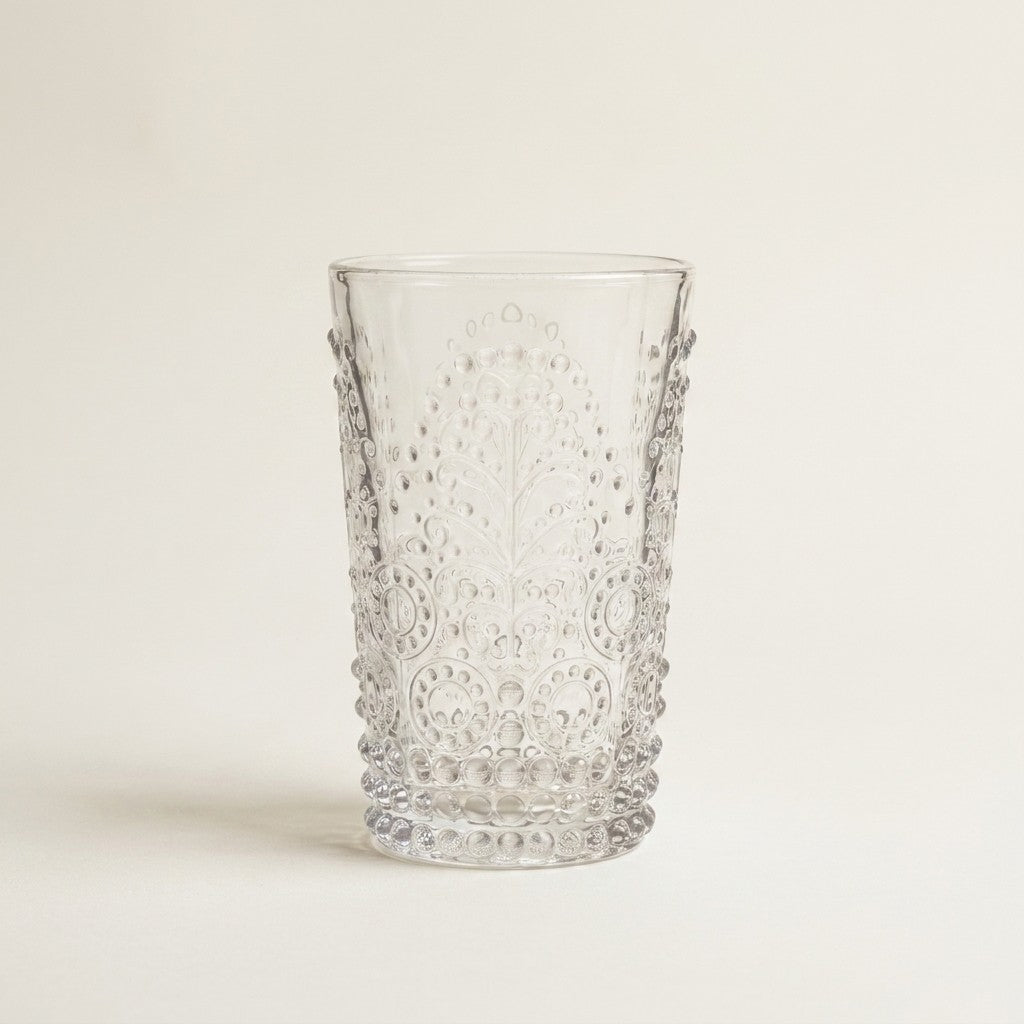 Lacework Pattern Highball 5 H 14Oz - Clear