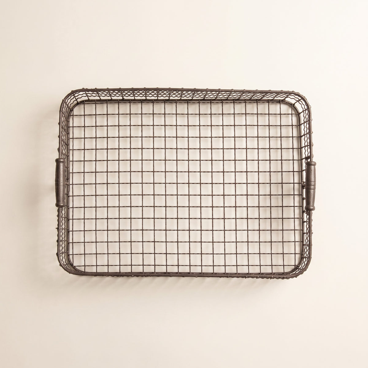 Panier bas rectangulaire en fil métallique
