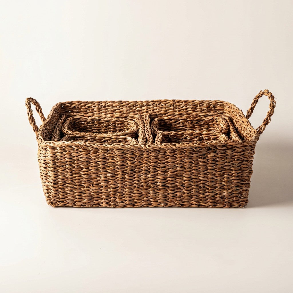 Seagrass Storage Baskets, Set of 7