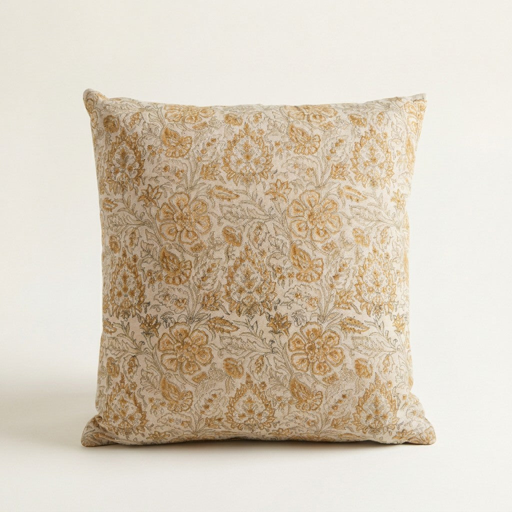 Block Print Celosia Pillow