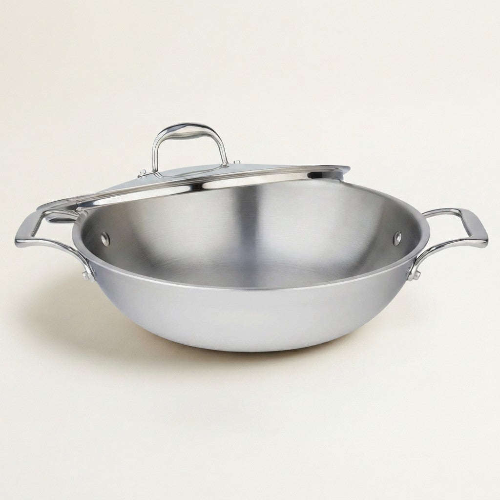 Meyer SuperSteel Clad Covered Wok, 32 cm