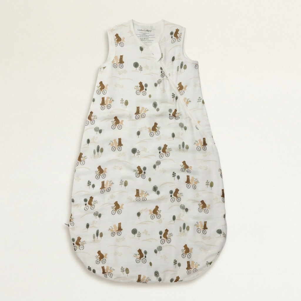 Bears on Bikes Muslin Lightweight Sleep Bag