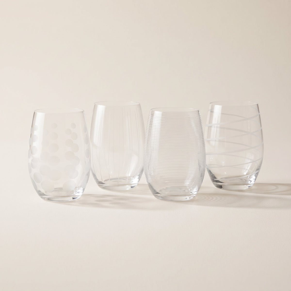 Mikasa Cheers Stemless Wine Glasses, 17 oz, Set of 4