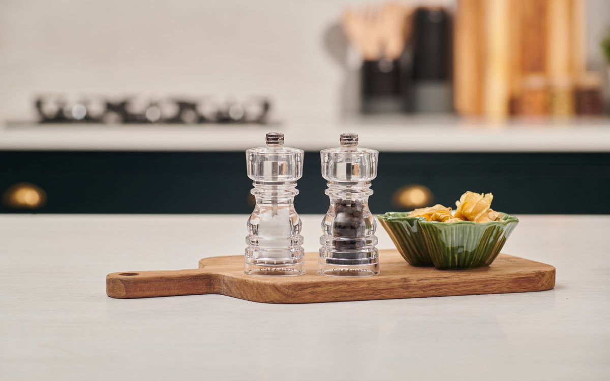 London Salt & Pepper Mill Gift Set, Acrylic, Filled
