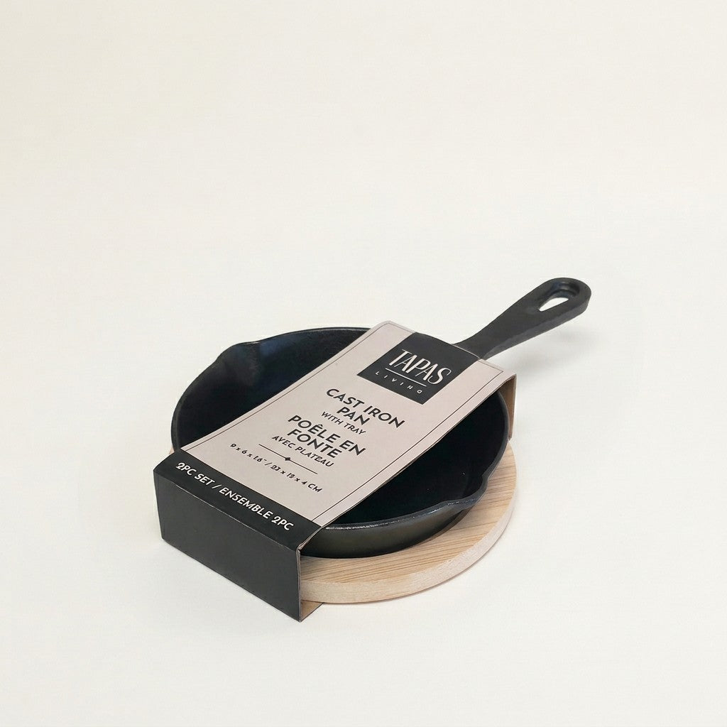 Cast Iron Pan with Tray Round