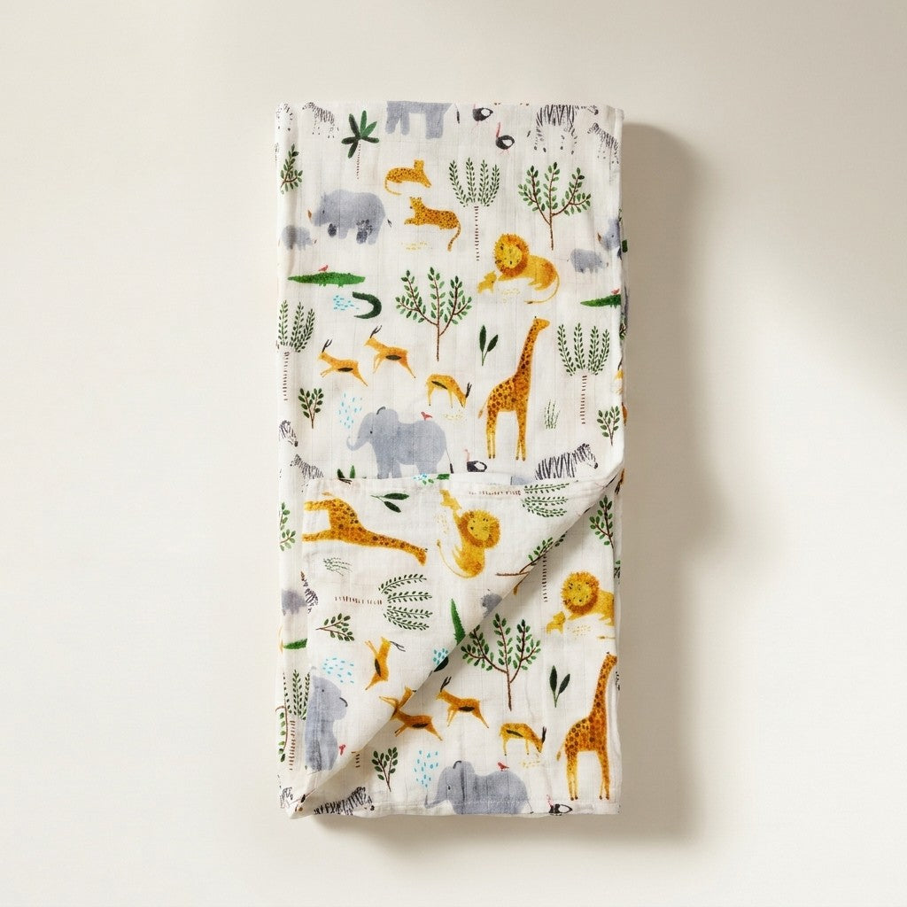 Safari Jungle Muslin Swaddle