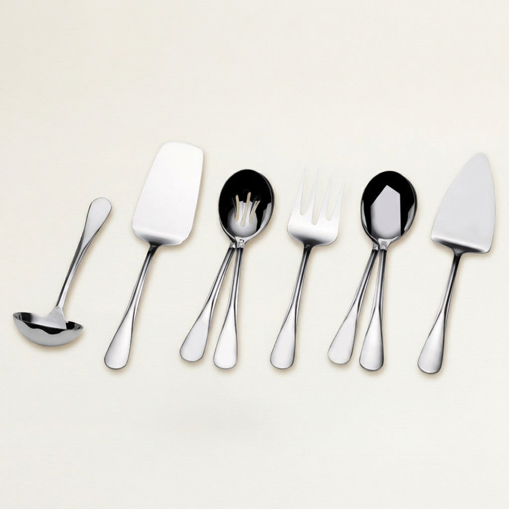 Gourmet Basics Kaylee 18/0 Stainless Steel, 8-Piece Serving Set