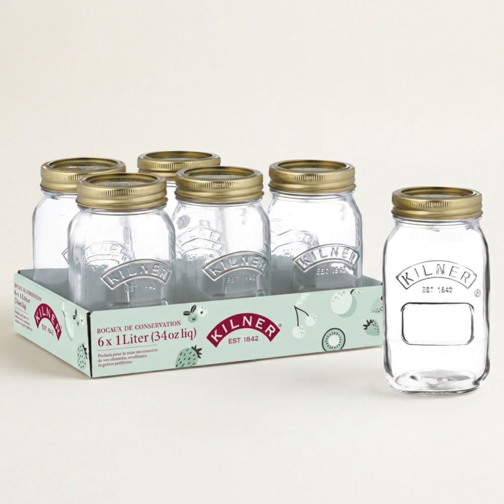 Kilner Jar 1L Reg, 6Pk