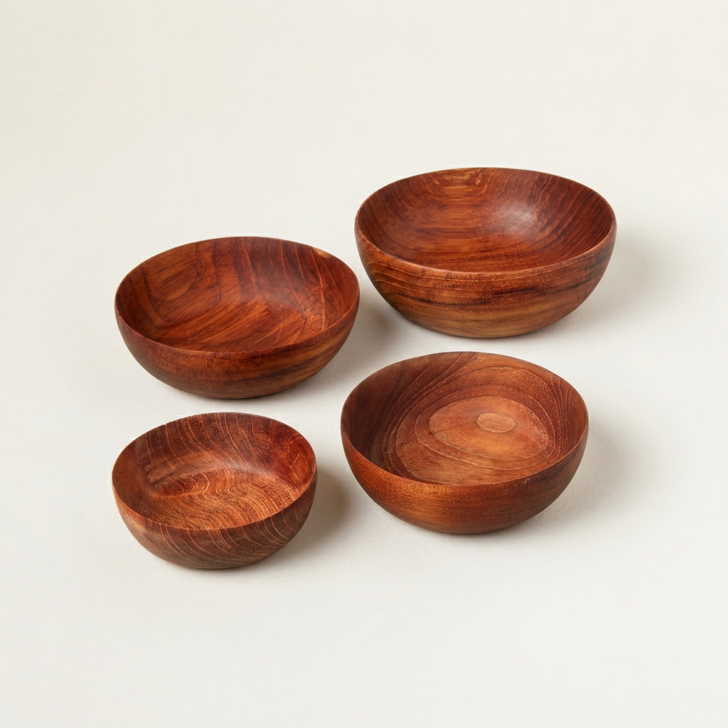 Teak Nesting Bowls, Set of 4