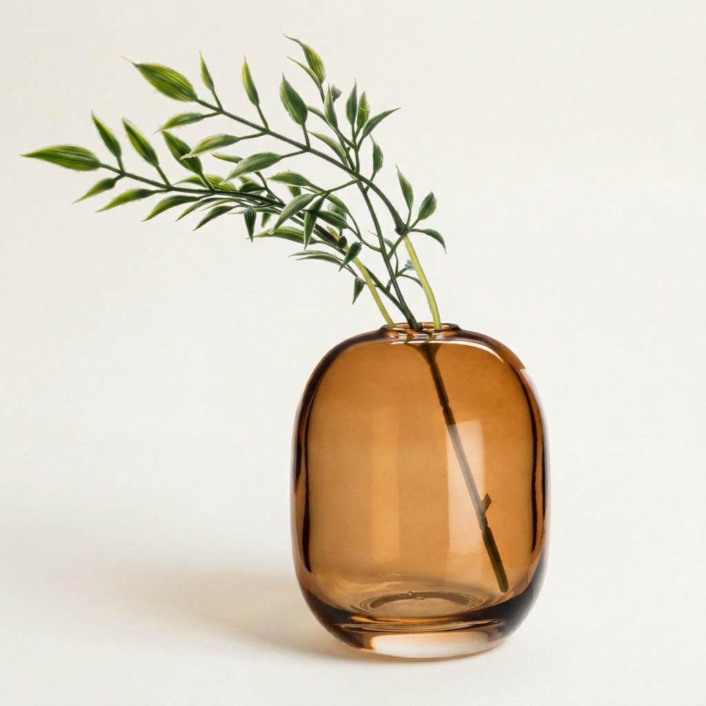 Medium Barrel Vase, Dark Amber