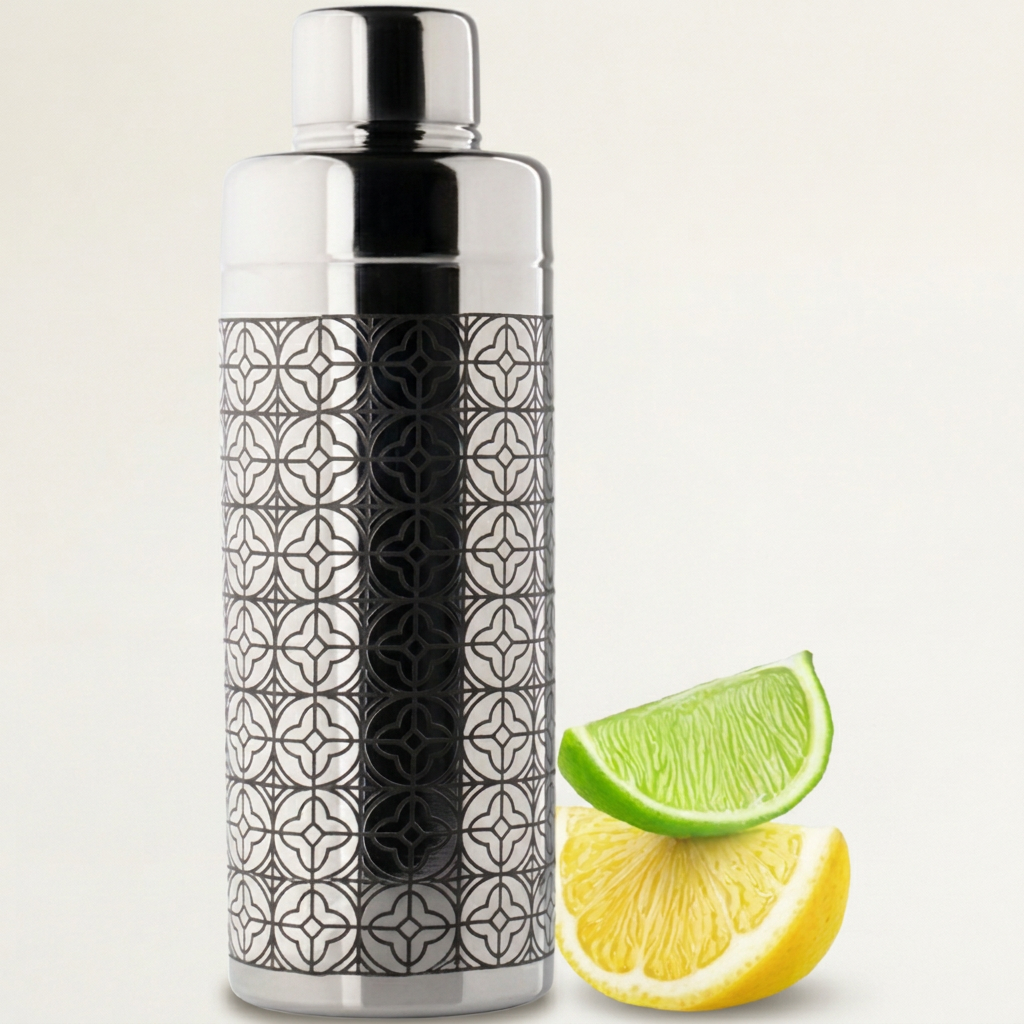 Cobbler Shaker Stainless Steel Etched