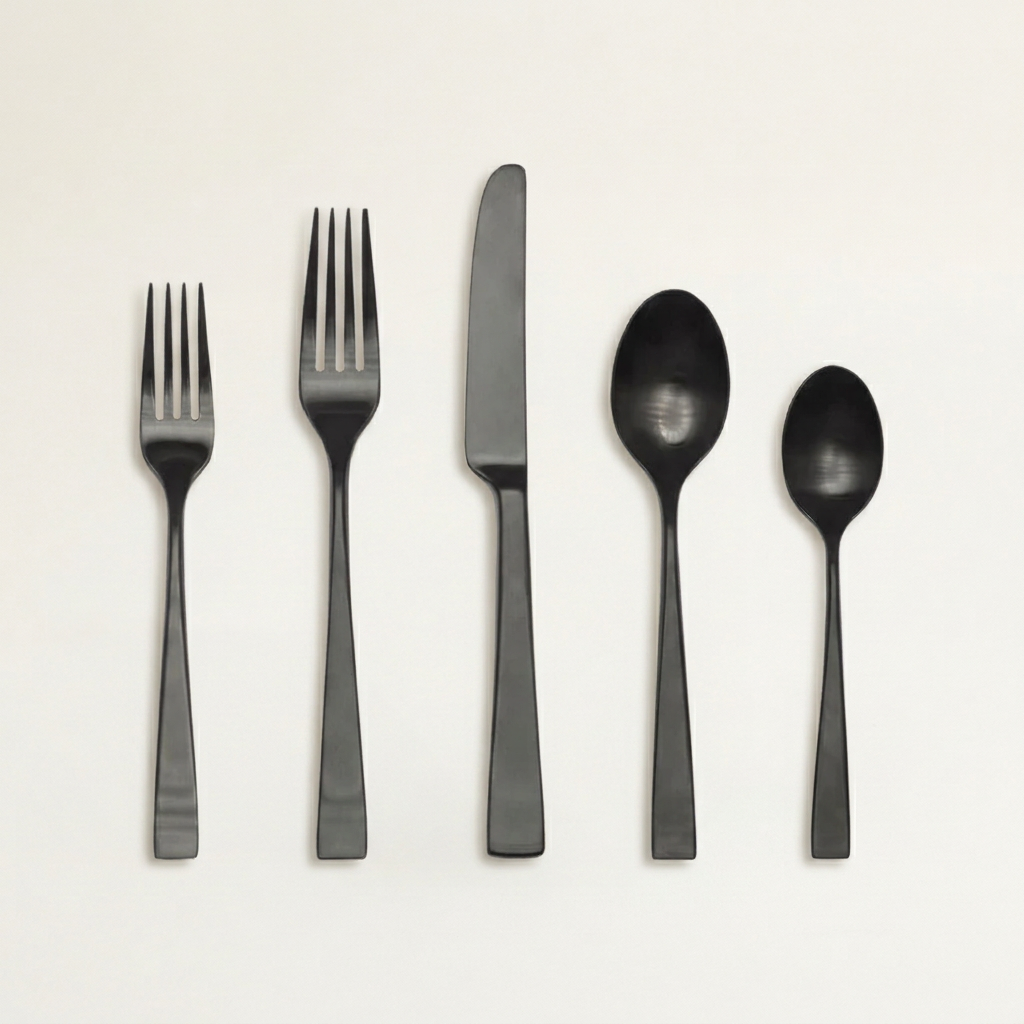Concerto Matte Black Flatware Set
