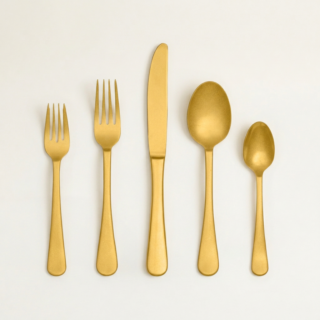 Country Matte Gold Flatware Set