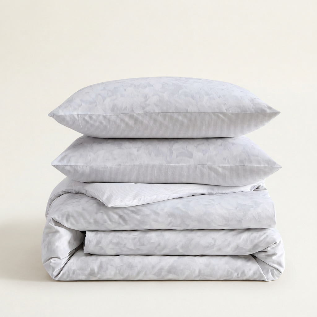 Nebulous Flower/Etched Stripe Duvet Set
