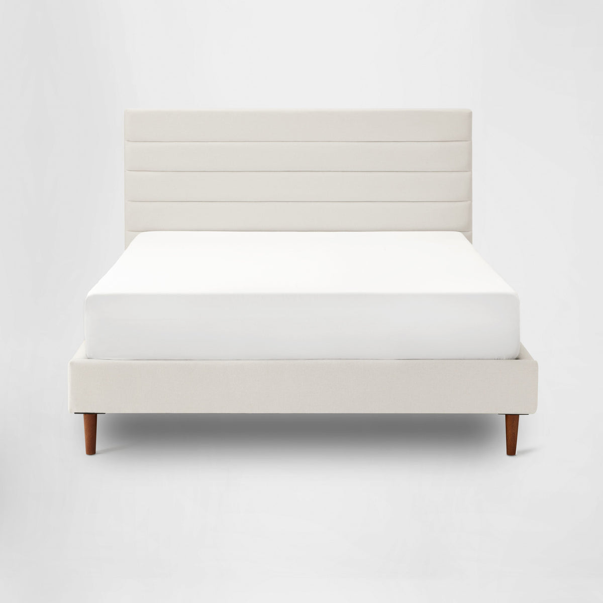 Bed Frame with Headboard - Horizontal Tufted