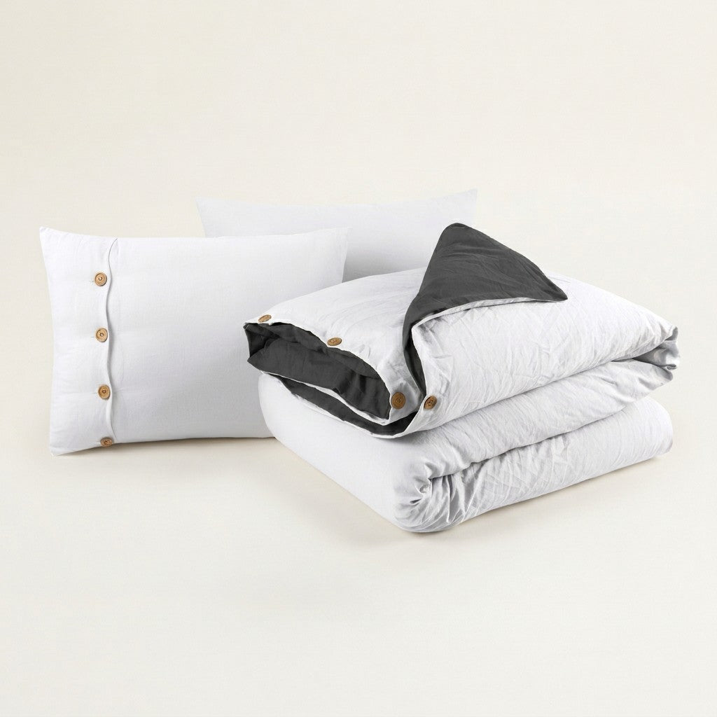 Krinkle Reversible Prewashed Microfiber Duvet Cover Set