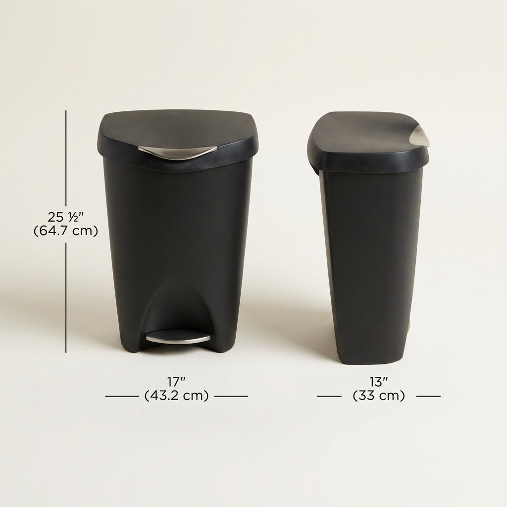 Brim Step Trash Can, 13 Gal