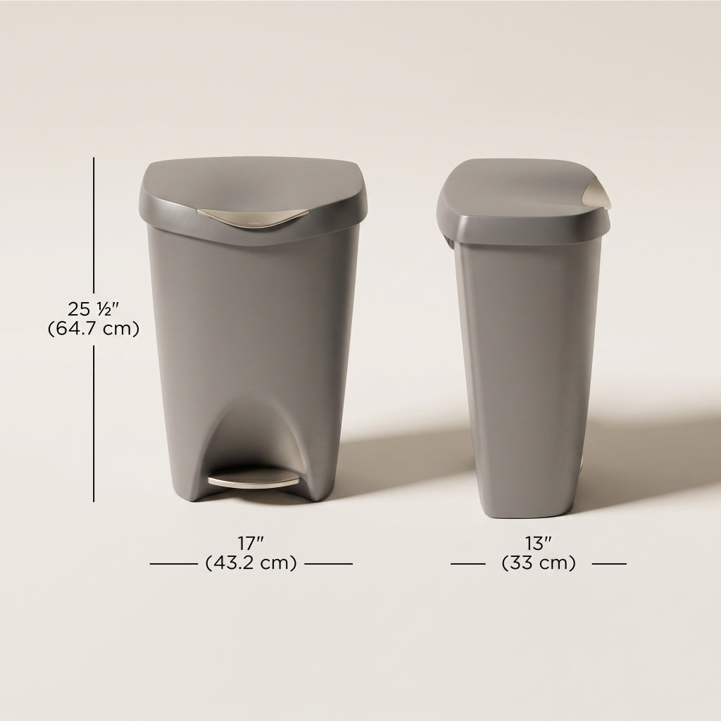 Brim Step Trash Can, 13 Gal