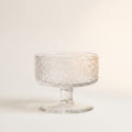 Embossed Circle Pedestal Sm Bowl 3 5 D - Clear