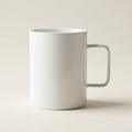 Straight Sided Modern Mug - White