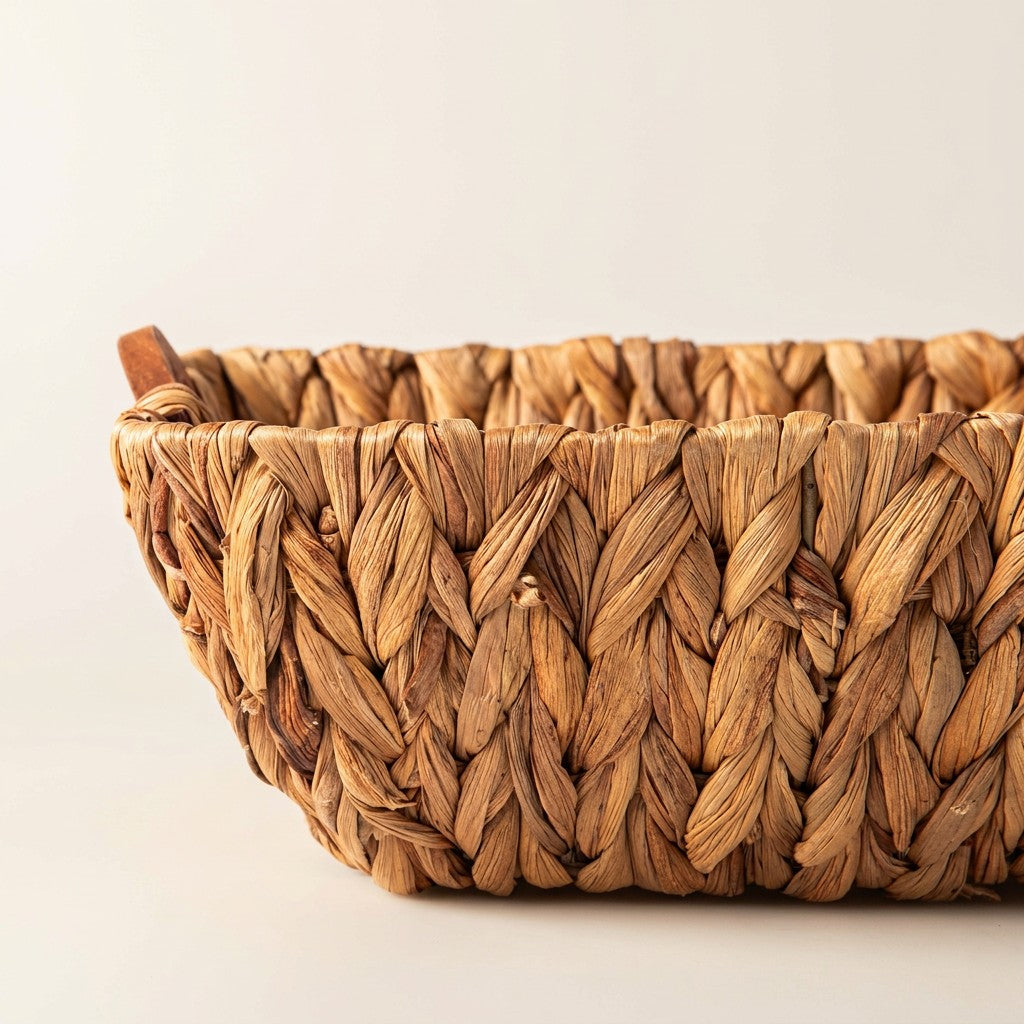 Square Hyacinth Tray with Wood Handles