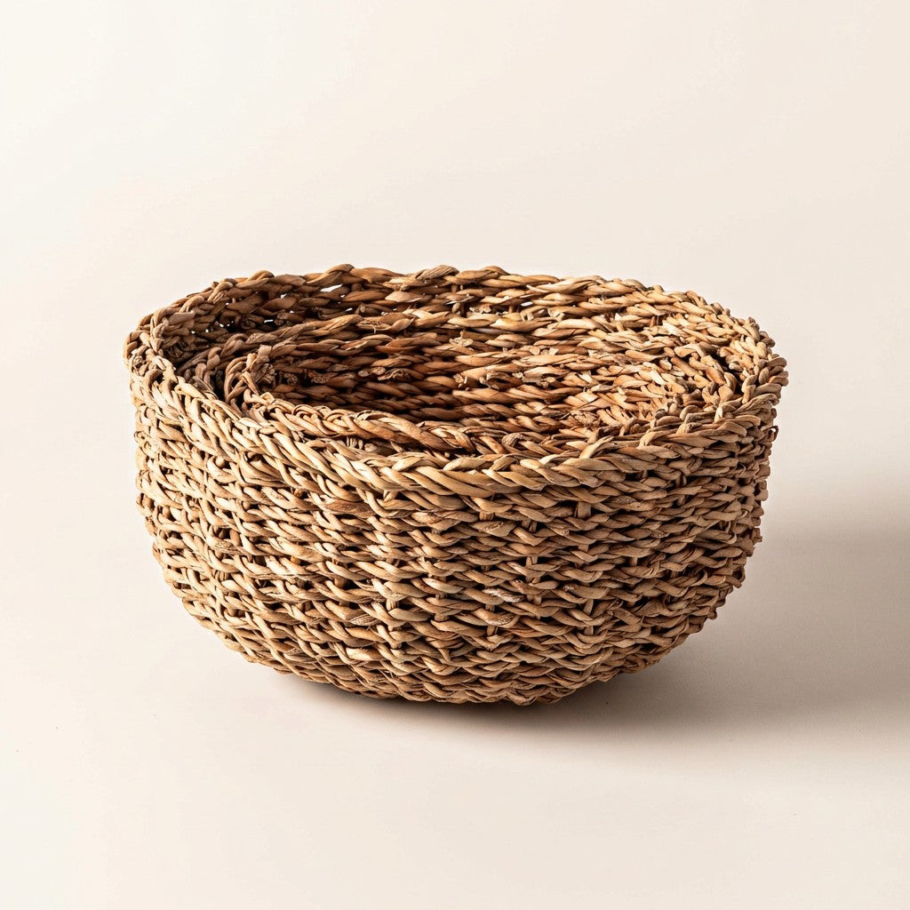 Round Seagrass Bowls, Set of 3