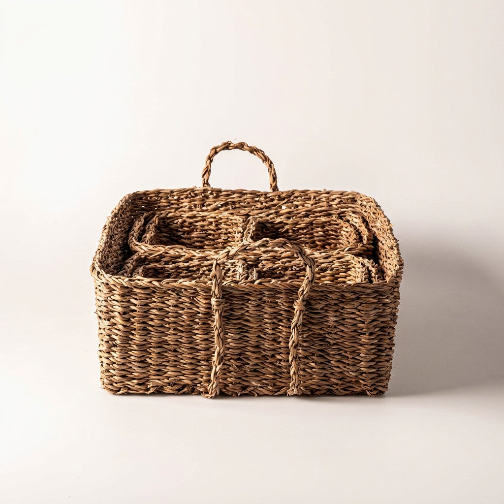 Seagrass Storage Baskets, Set of 7