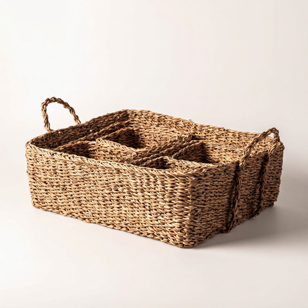 Seagrass Storage Baskets, Set of 7