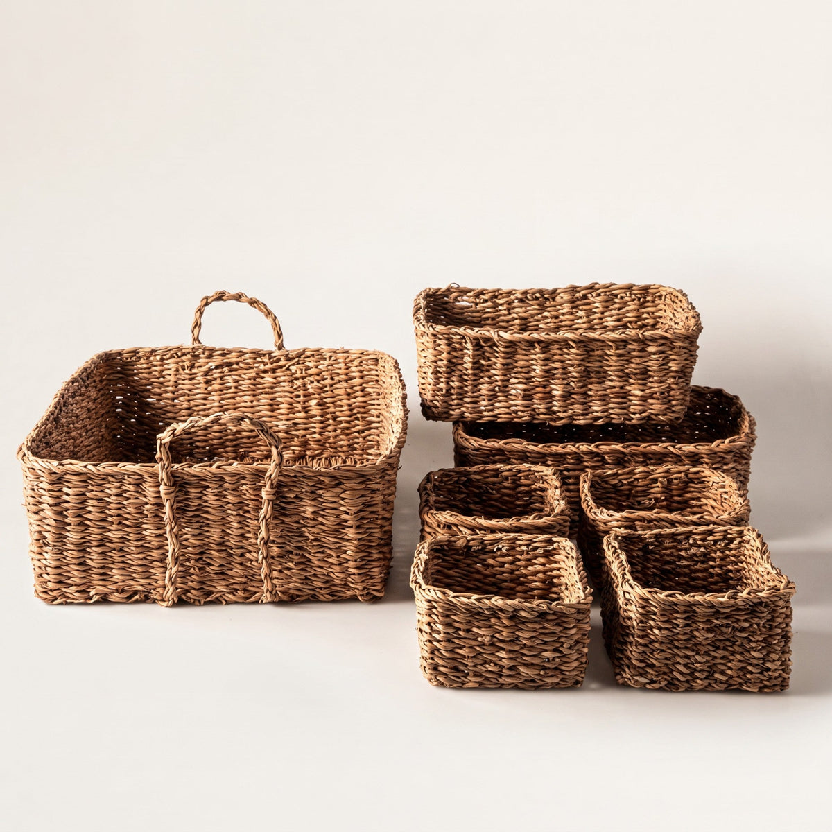 Seagrass Storage Baskets, Set of 7