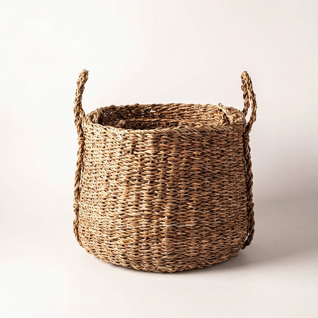 Large Seagrass Storage Baskets, Set of 3