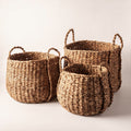Large Seagrass Storage Baskets, Set of 3