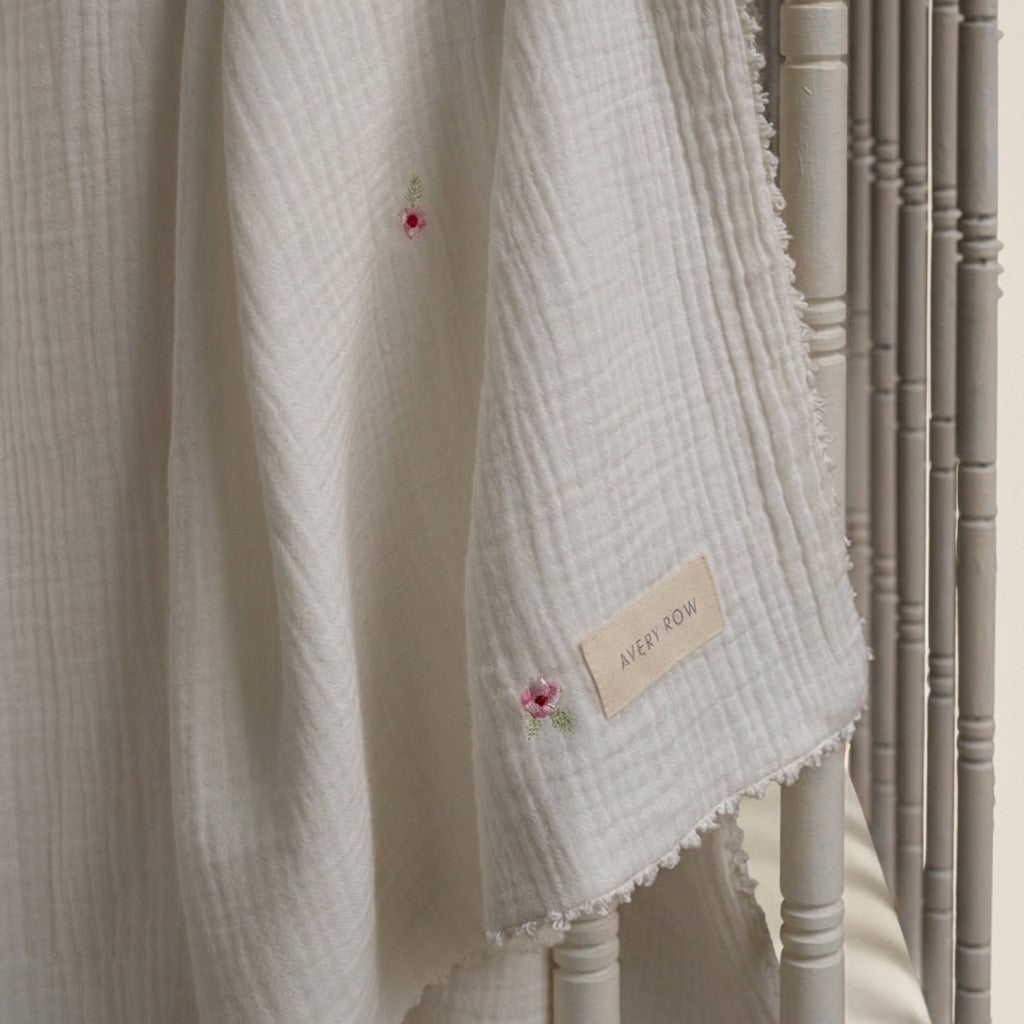 Embroidered Muslin Blanket