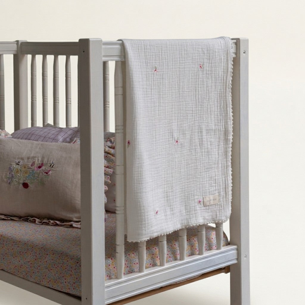 Embroidered Muslin Blanket