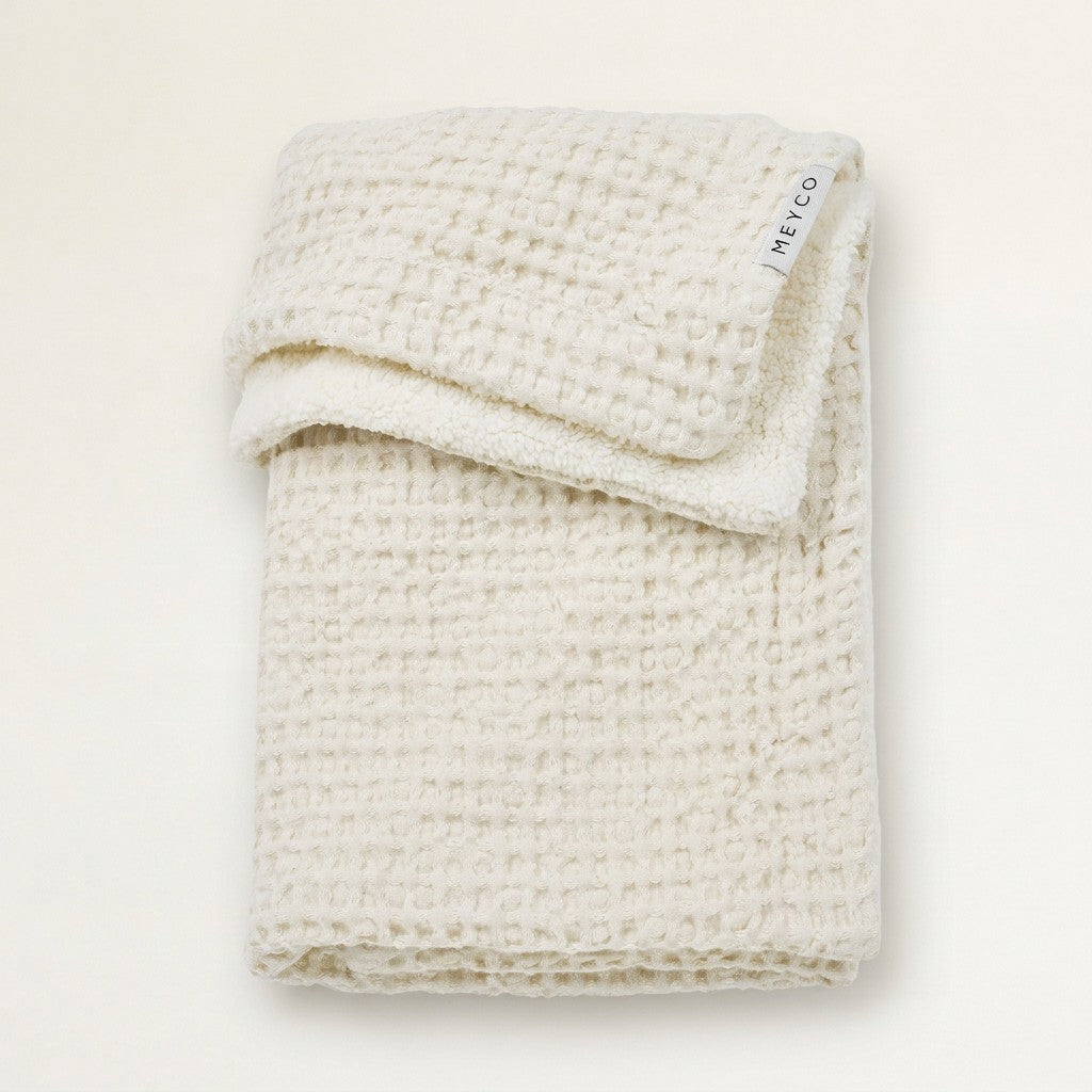 Waffle Teddy Bed Blanket