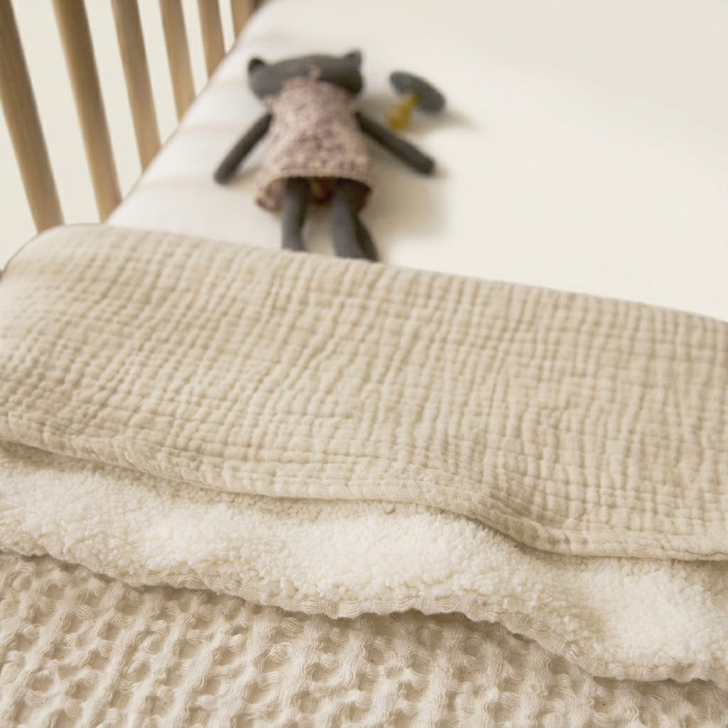 Waffle Teddy Bed Blanket