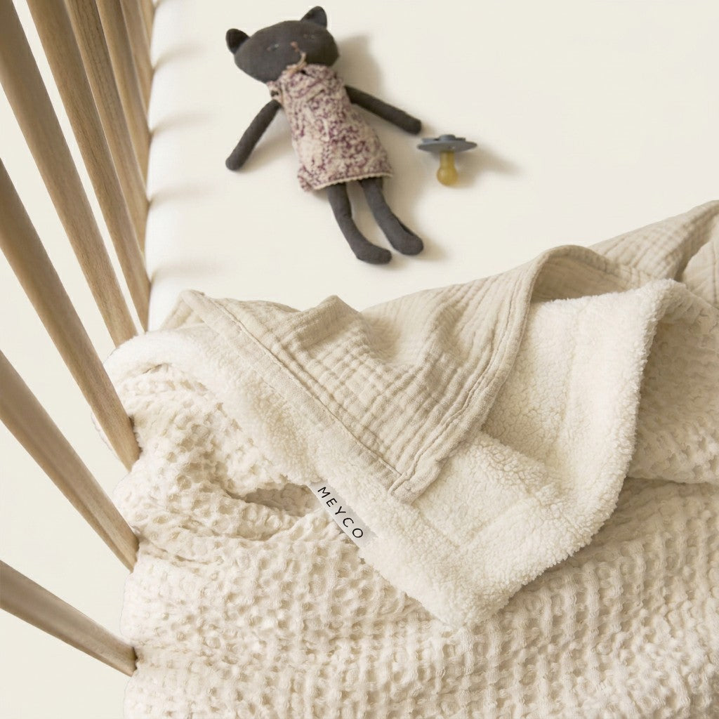 Waffle Teddy Bed Blanket