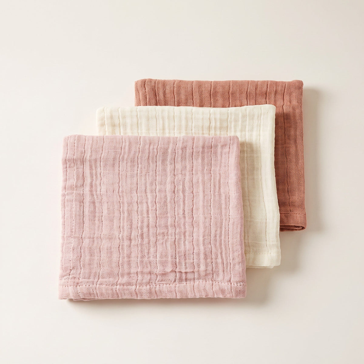 Pre-Washed Muslin Facecloths, 3-Pack