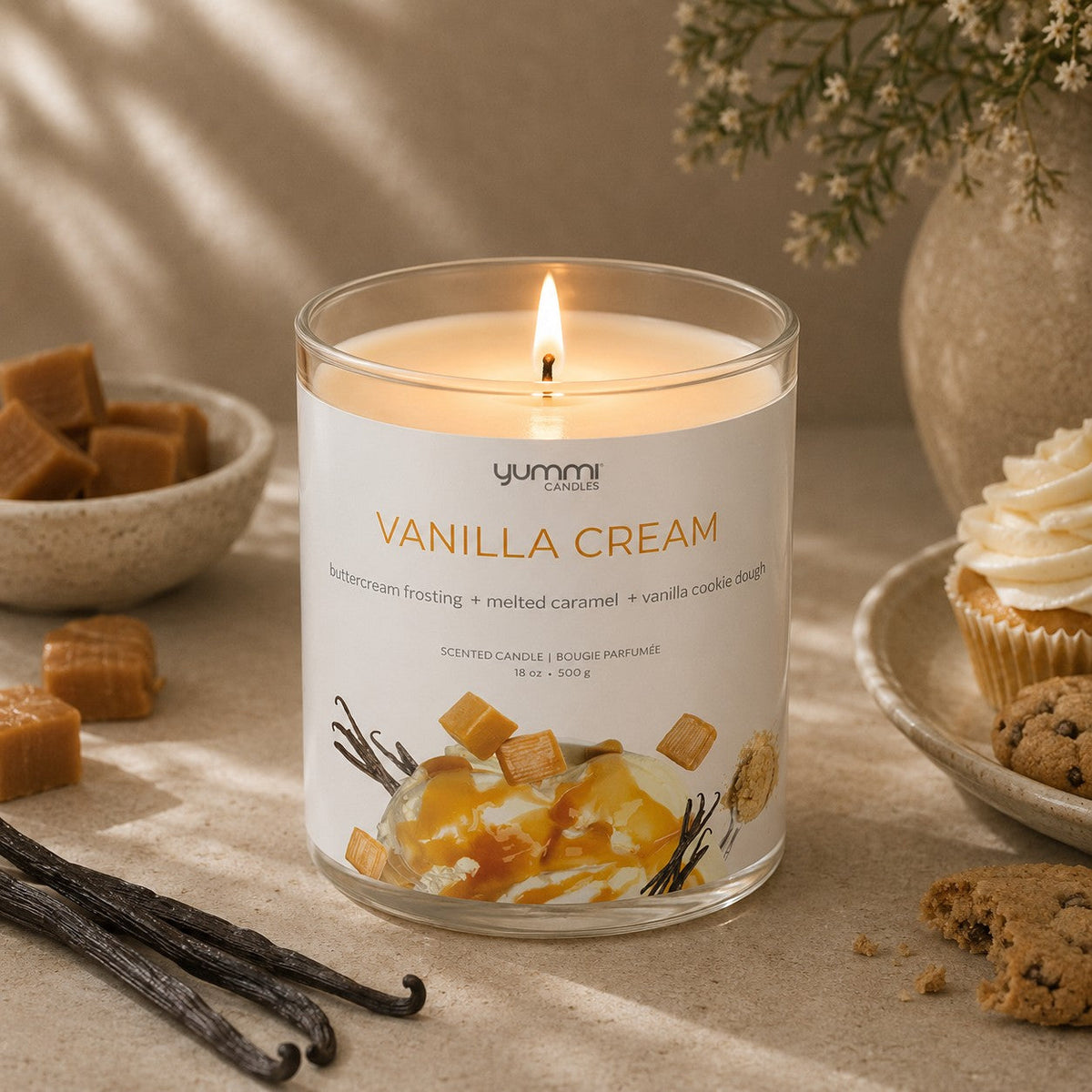 Vanilla Cream Jar Candle, 18oz
