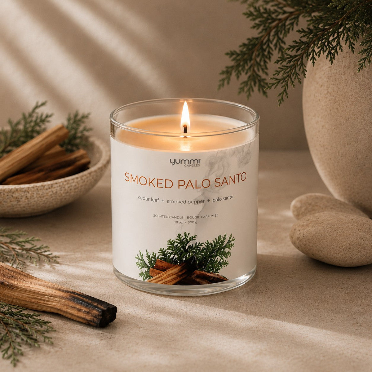 Smoked Palo Santo Jar Candle, 18oz