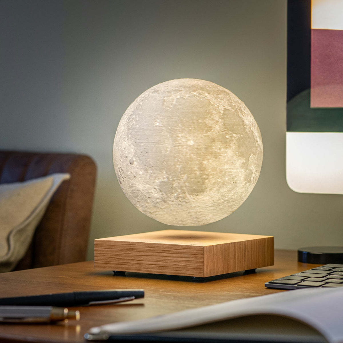 Smart Moon Lamp, White Ash