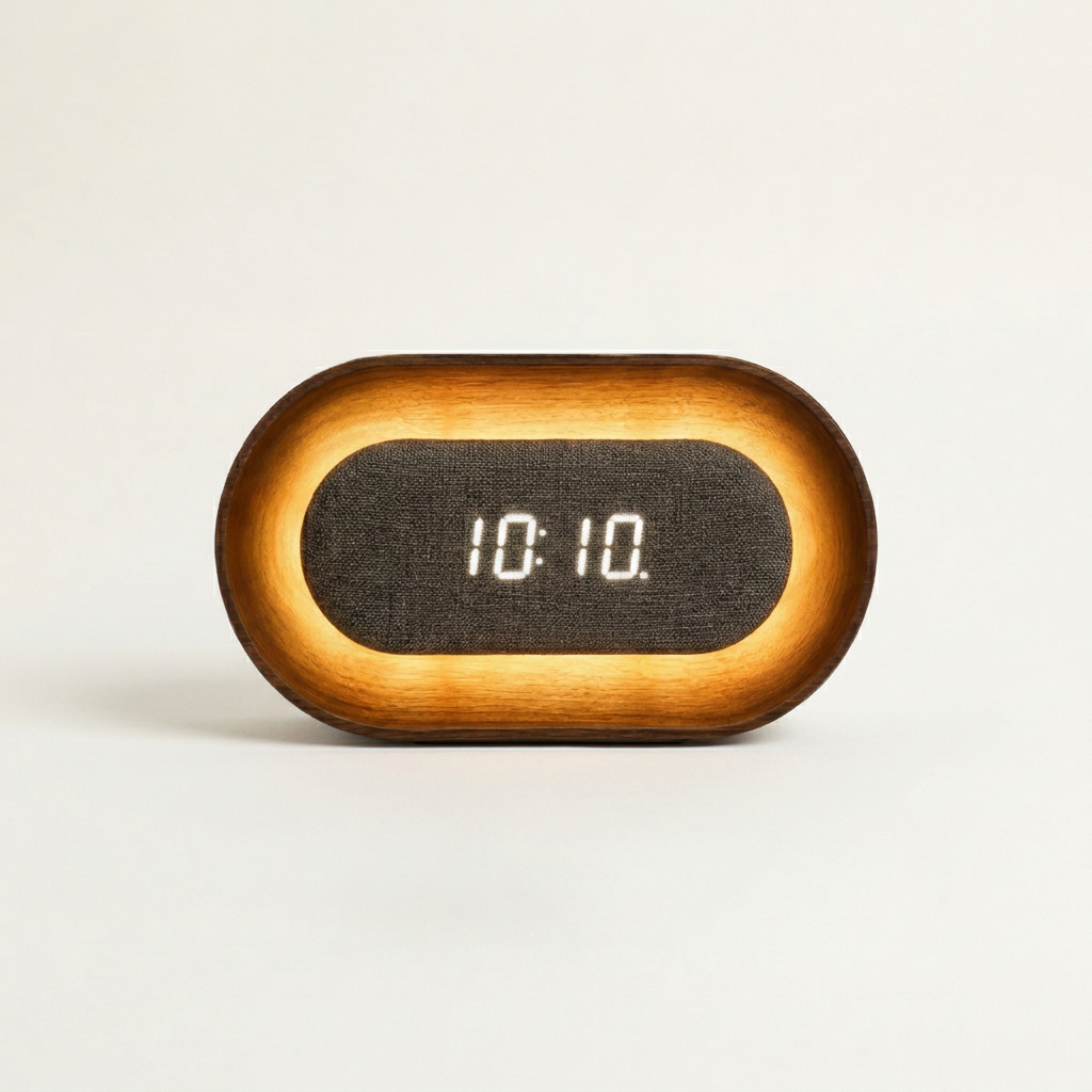 Lumos Night Light & Sound-Activated Clock, Oval