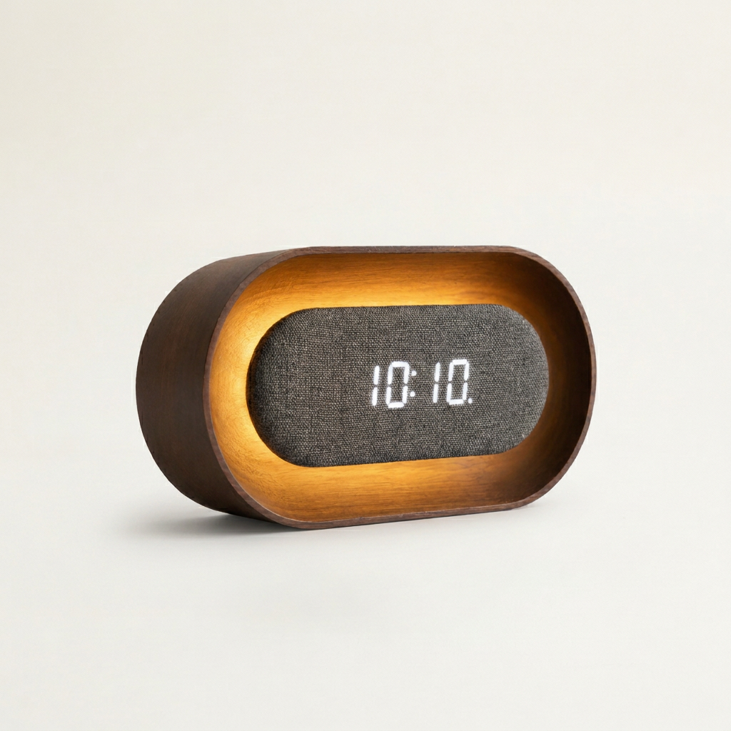 Lumos Night Light & Sound-Activated Clock, Oval