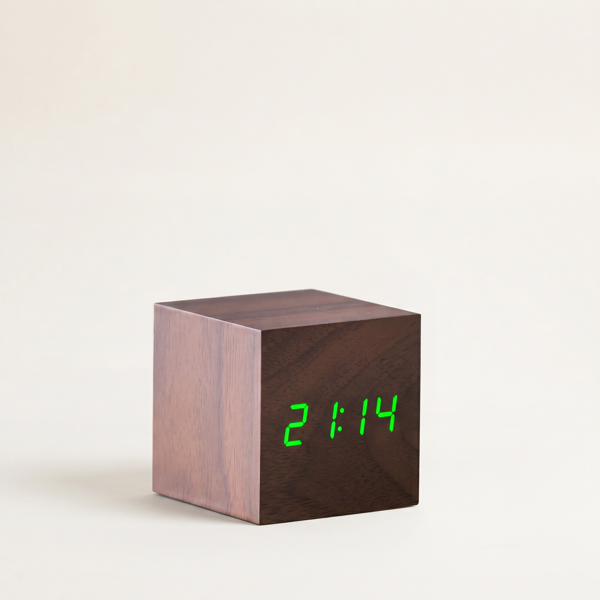 Wooden Cube Click Clock, Beech